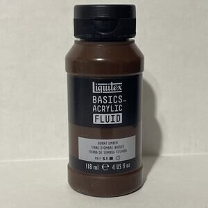 Liquitex BASICS Acrylic Fluid Paint, 118 ml (4 oz) Burnt Umber NEW